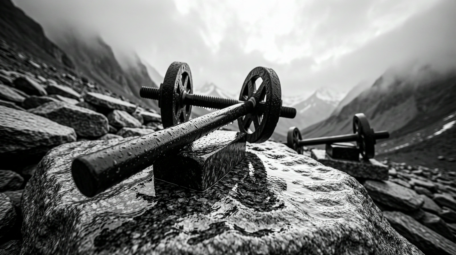 Traditionelle Trainingswerkzeuge in der alpinen Natur