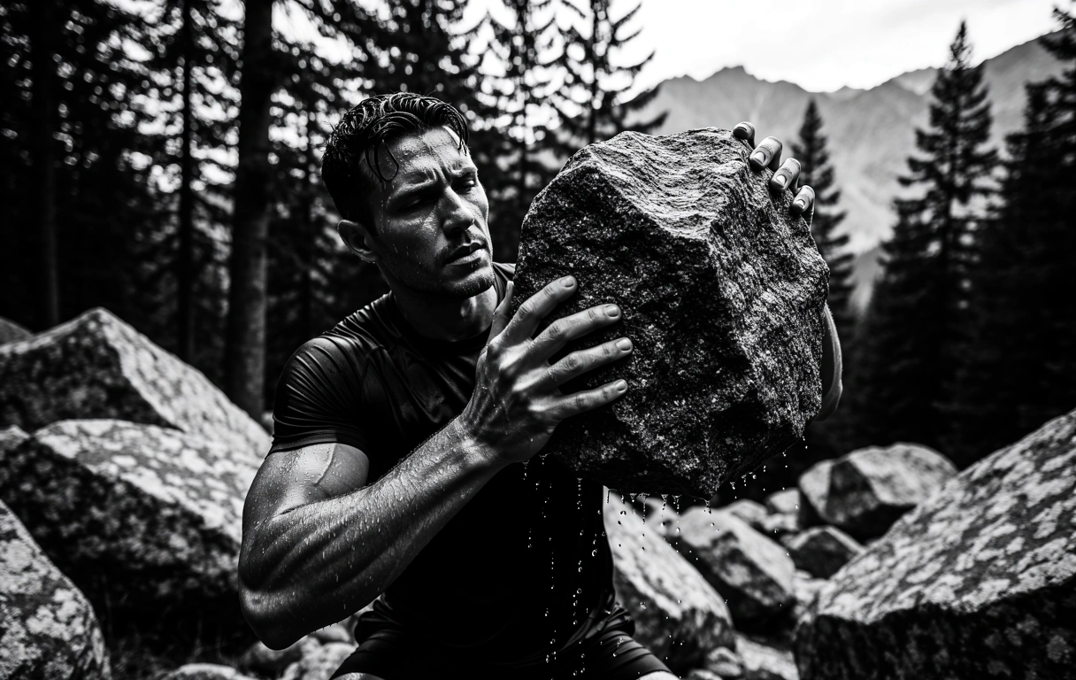 Trainingselemente in alpiner Umgebung